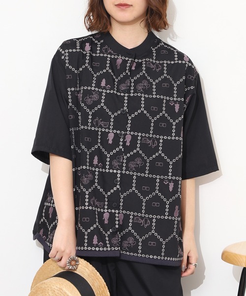 Emago(イマゴ)の「EMAGO おうち透かし刺繍シャツ 半端袖(シャツ/ブラウス・レディース・ネイビー/アイボリー/ブラック・FREE)」の12枚目の写真