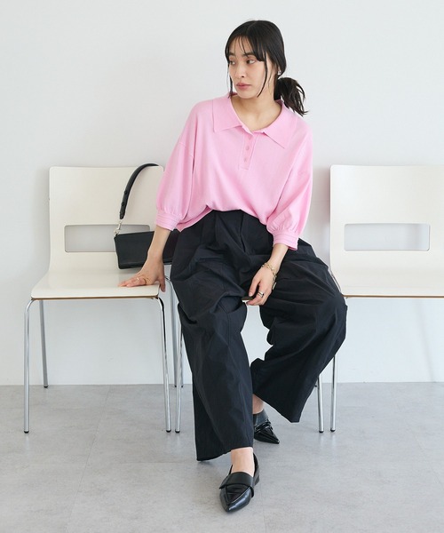 CRAFT STANDARD BOUTIQUE(クラフトスタンダードブティック)の「コットンナイロンカーブパンツ(その他パンツ・レディース・ブラック/アイボリー/ライトグリーン・L/M)」の8枚目の写真