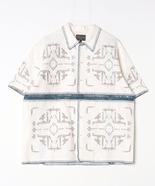 PENDLETON（ペンドルトン）の「【PENDLETON】S/S Kapok Crochet Shirt（シャツ/ブラウス・メンズ・グリーン/コーラル・MEDIUM/LARGE）」の3枚目の写真
