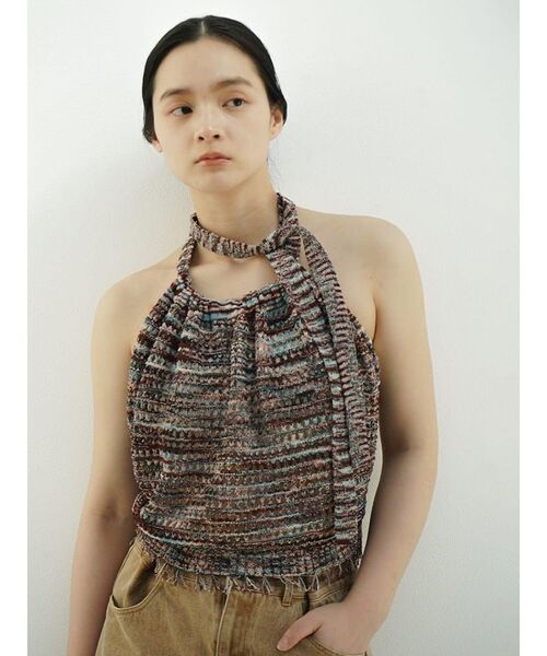 FIKA.（フィーカ）の「Halter neck knit bustier（キャミソール・レディース・ブラック/ブラウン/ピンク系その他2・MEDIUM）」の8枚目の写真