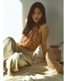 Halter neck knit bustier