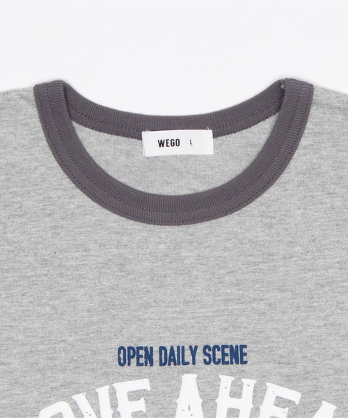 WEGO（ウィゴー）の「WEGO/【26年春夏新作】グラフィックリンガーT（Tシャツ/カットソー・メンズ・グレー/ネイビー/ホワイト・MEDIUM/LARGE）」の5枚目の写真
