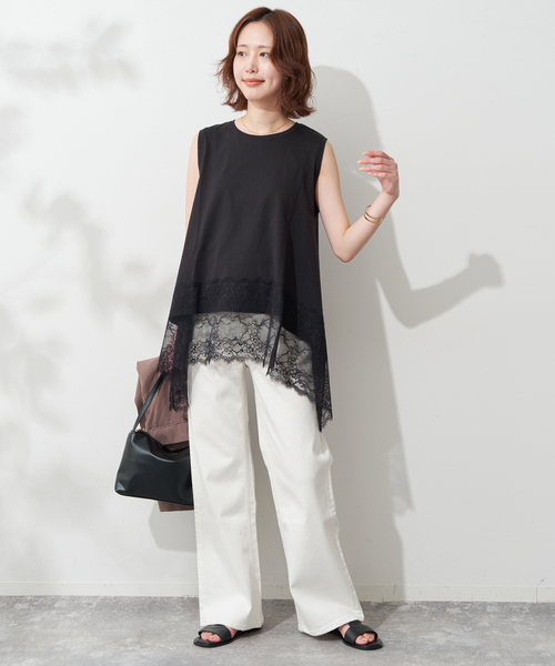 レースコンビノースリカットソー(Tシャツ/カットソー)|SLOBE IENA レースコンビノースリカットソー(Tシャツ/カットソー)|SLOBE IENA