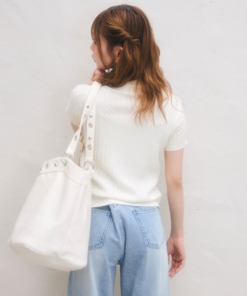 TITTY&CO.(ティティーアンドコー)の「アイレットショルダーバッグ(ショルダーバッグ・レディース・ピンク/ホワイト/ブラック・FREE)」の8枚目の写真