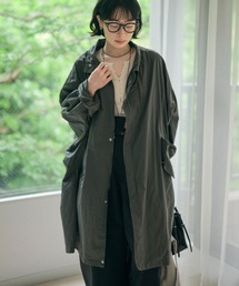 military stand collar nylon coat /ミリタリースタンドカラーナイロンコート