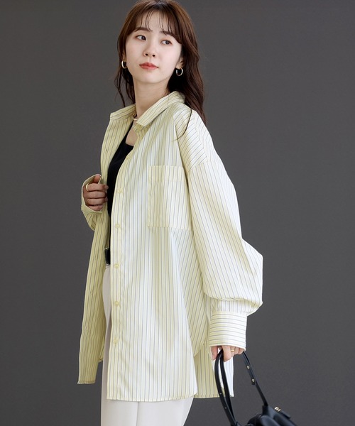 Aletta vita(アレッタビータ)の「エステルツイルマルチストライプシャツ(シャツ/ブラウス・レディース・イエロー/サックスブルー・M)」の21枚目の写真