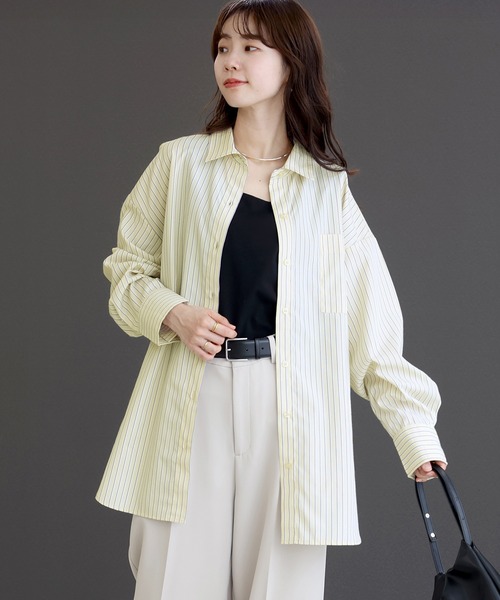 Aletta vita(アレッタビータ)の「エステルツイルマルチストライプシャツ(シャツ/ブラウス・レディース・イエロー/サックスブルー・M)」の20枚目の写真