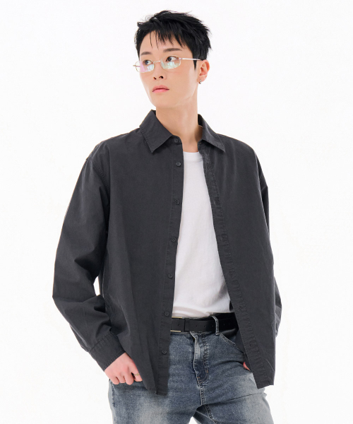 CHASECULT(チェイスカルト)の「男性ピグメントシャツ-FARK5432B09(シャツ/ブラウス・メンズ・ダークグレー・95/100/105)」の3枚目の写真