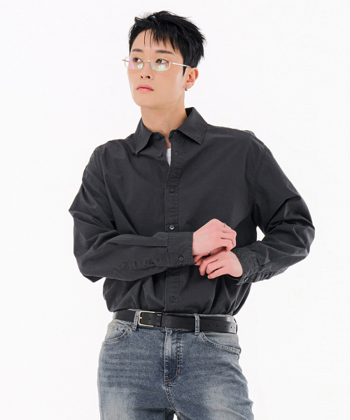CHASECULT(チェイスカルト)の「男性ピグメントシャツ-FARK5432B09(シャツ/ブラウス・メンズ・ダークグレー・95/100/105)」の4枚目の写真