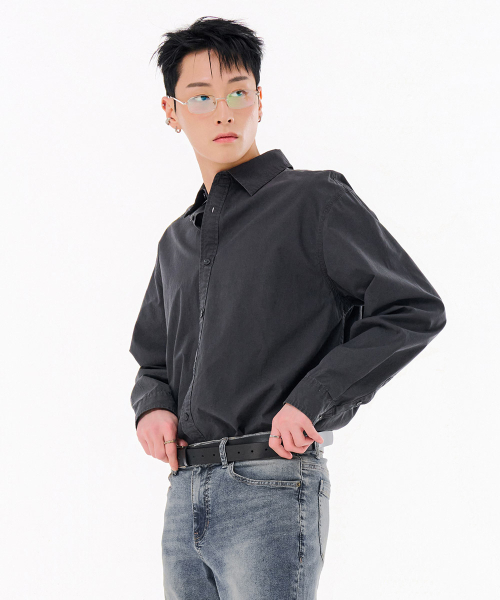 CHASECULT(チェイスカルト)の「男性ピグメントシャツ-FARK5432B09(シャツ/ブラウス・メンズ・ダークグレー・95/100/105)」の5枚目の写真