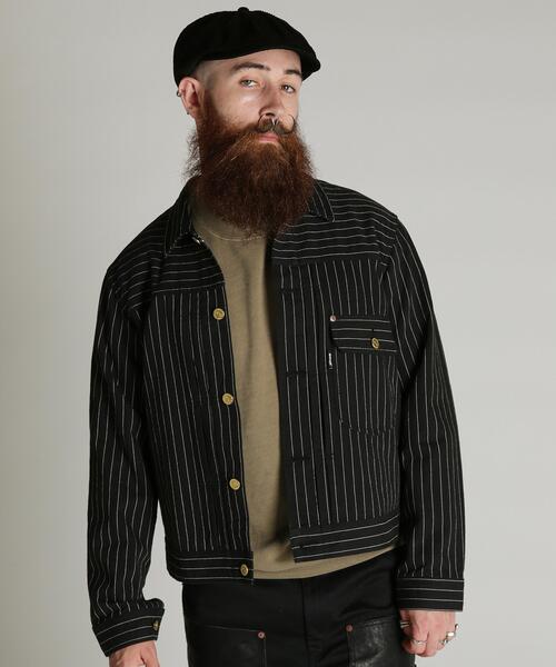 schott(ショット)の「Schott/ショット/LOT. 763J STRIPE FRISCO/ストライプ フリスコ(ブルゾン・メンズ・ブラック/チャコール・XL/2XL/M/L)」の1枚目の写真