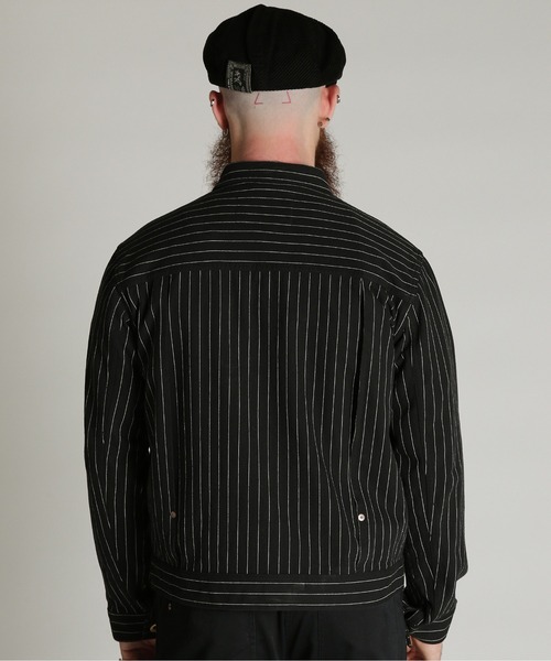 schott(ショット)の「Schott/ショット/LOT. 763J STRIPE FRISCO/ストライプ フリスコ(ブルゾン・メンズ・ブラック/チャコール・XL/2XL/M/L)」の6枚目の写真
