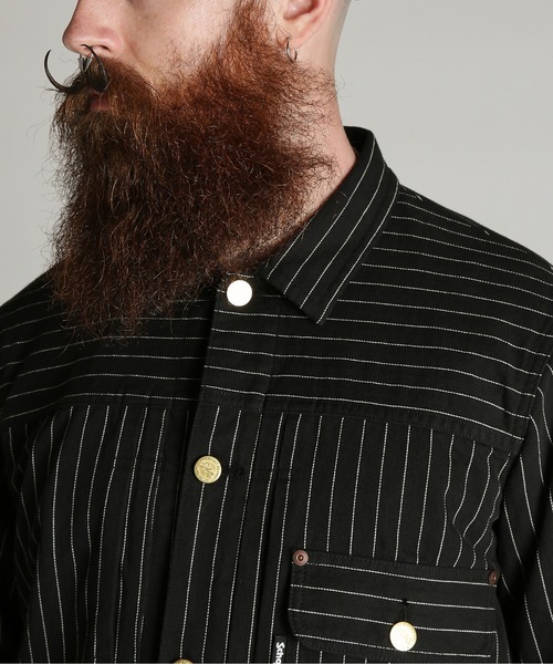 schott(ショット)の「Schott/ショット/LOT. 763J STRIPE FRISCO/ストライプ フリスコ(ブルゾン・メンズ・ブラック/チャコール・XL/2XL/M/L)」の7枚目の写真