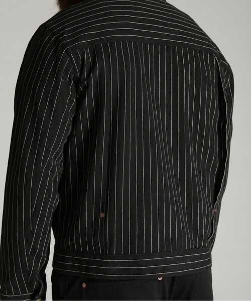 schott(ショット)の「Schott/ショット/LOT. 763J STRIPE FRISCO/ストライプ フリスコ(ブルゾン・メンズ・ブラック/チャコール・XL/2XL/M/L)」の9枚目の写真