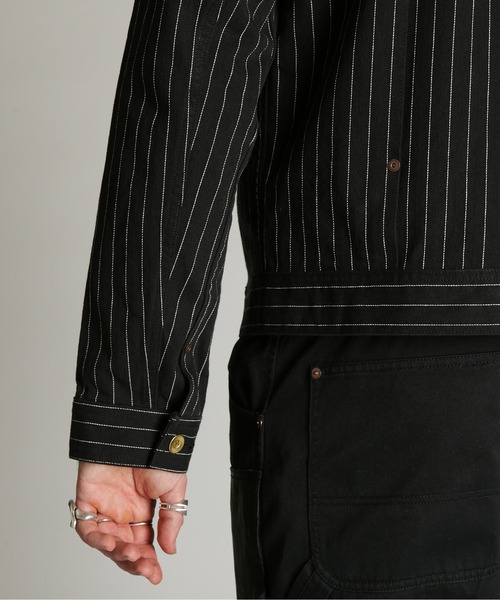 schott(ショット)の「Schott/ショット/LOT. 763J STRIPE FRISCO/ストライプ フリスコ(ブルゾン・メンズ・ブラック/チャコール・XL/2XL/M/L)」の10枚目の写真