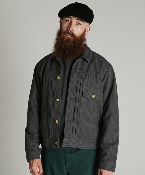 schott(ショット)の「Schott/ショット/LOT. 763J STRIPE FRISCO/ストライプ フリスコ(ブルゾン・メンズ・ブラック/チャコール・XL/2XL/M/L)」の4枚目の写真
