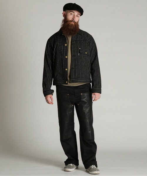 schott(ショット)の「Schott/ショット/LOT. 763J STRIPE FRISCO/ストライプ フリスコ(ブルゾン・メンズ・ブラック/チャコール・XL/2XL/M/L)」の11枚目の写真