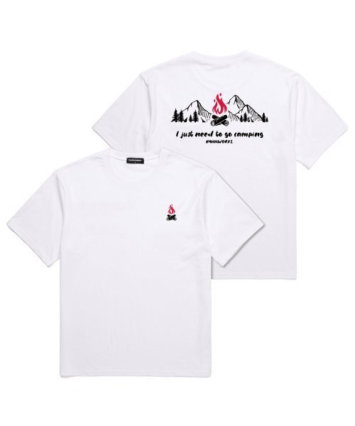 VANNWORKS(バンワークス)の「キャンプに行くだけでいい オーバーサイズ 半袖Tシャツ (VNCTS240) ホワイト(Tシャツ/カットソー・レディース・その他・LARGE/SMALL/MEDIUM/XX-LARGE/X-LARGE)」の2枚目の写真