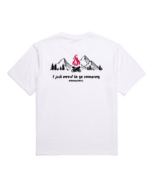 VANNWORKS(バンワークス)の「キャンプに行くだけでいい オーバーサイズ 半袖Tシャツ (VNCTS240) ホワイト(Tシャツ/カットソー・レディース・その他・LARGE/SMALL/MEDIUM/XX-LARGE/X-LARGE)」の4枚目の写真