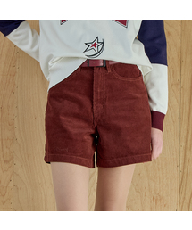 コーデュロイハイウエストショートパンツ