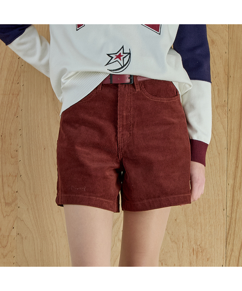 MAXZA（マージャコレクション）の「コーデュロイハイウエストショートパンツ（その他パンツ・レディース・スカイブルー/ブラウン・55/66/77）」の2枚目の写真