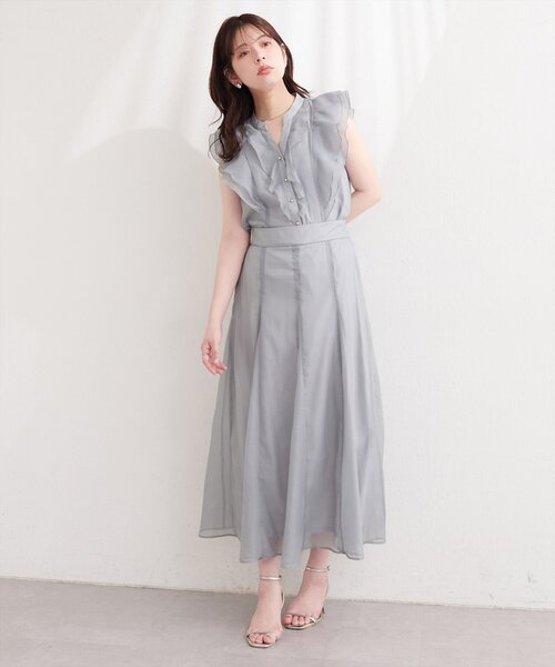 natural couture(ナチュラルクチュール)の「シアープリントラッフルブラウス(シャツ/ブラウス・レディース・ネイビー/チェック/ストライプ/イエロー/ピンク/グレー/ピンク系その他/ブラック・FREE)」の20枚目の写真