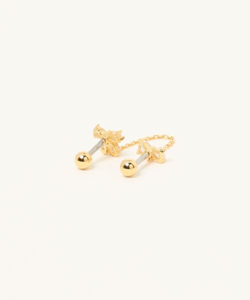 Peony(ピオニー)の「【Peony/ピオニー】ダブルリボン 片耳用 チェーンピアス【アレルギー対応】(ピアス(片耳用)・レディース・ゴールド/シルバー・FREE)」の7枚目の写真