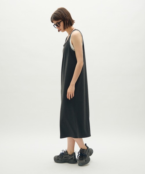 full/fill.(フルフィル)の「layered tank long onepiece / レイヤードタンクロングワンピース(ワンピース・レディース・グレー/ブラウン・FREE)」の18枚目の写真
