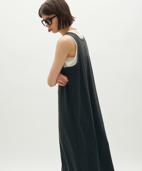 full/fill.(フルフィル)の「layered tank long onepiece / レイヤードタンクロングワンピース(ワンピース・レディース・グレー/ブラウン・FREE)」の14枚目の写真