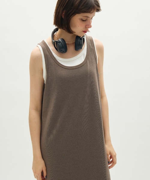 full/fill.(フルフィル)の「layered tank long onepiece / レイヤードタンクロングワンピース(ワンピース・レディース・グレー/ブラウン・FREE)」の20枚目の写真