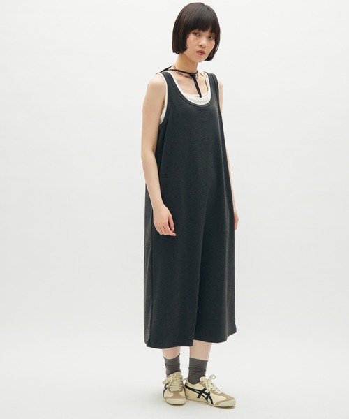 full/fill.(フルフィル)の「layered tank long onepiece / レイヤードタンクロングワンピース(ワンピース・レディース・グレー/ブラウン・FREE)」の9枚目の写真