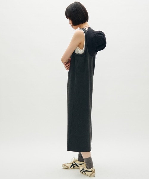 full/fill.(フルフィル)の「layered tank long onepiece / レイヤードタンクロングワンピース(ワンピース・レディース・グレー/ブラウン・FREE)」の11枚目の写真