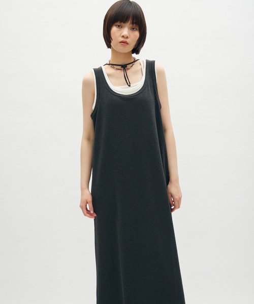 full/fill.(フルフィル)の「layered tank long onepiece / レイヤードタンクロングワンピース(ワンピース・レディース・グレー/ブラウン・FREE)」の3枚目の写真