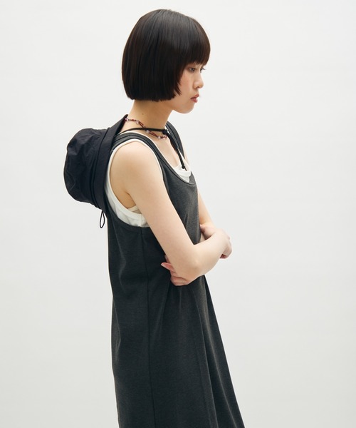 full/fill.(フルフィル)の「layered tank long onepiece / レイヤードタンクロングワンピース(ワンピース・レディース・グレー/ブラウン・FREE)」の4枚目の写真