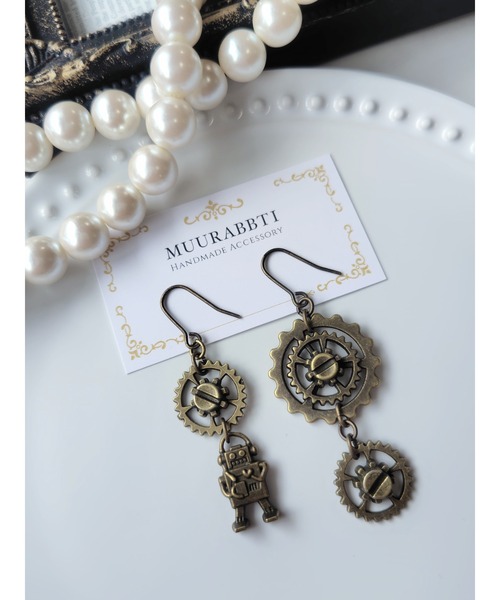 VIBGYOR(ヴィブジョー)の「【MUURABBTI】歯車ロボットピアス(MA)(ピアス(両耳用)・レディース・その他・FREE)」の1枚目の写真