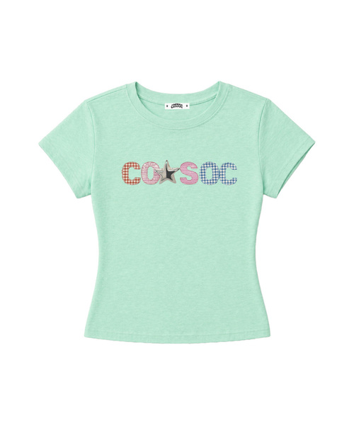 COSO(コソ)の「CCウーマンキャッチクロップTシャツ_4カラー(Tシャツ/カットソー・レディース・イエロー/ホワイト/ライトグレー/ミント・MEDIUM/SMALL)」の3枚目の写真