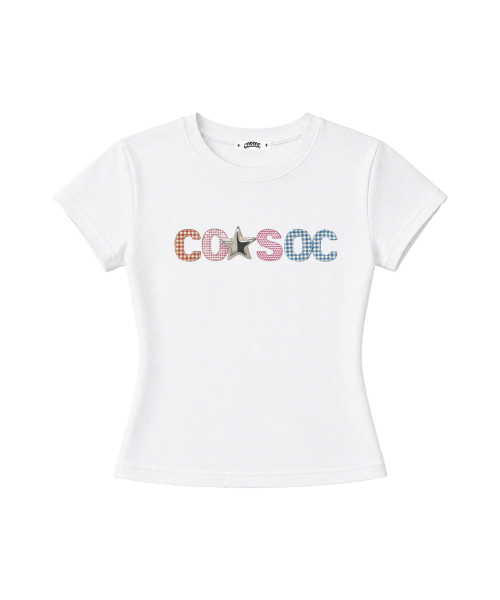 COSO(コソ)の「CCウーマンキャッチクロップTシャツ_4カラー(Tシャツ/カットソー・レディース・イエロー/ホワイト/ライトグレー/ミント・MEDIUM/SMALL)」の5枚目の写真
