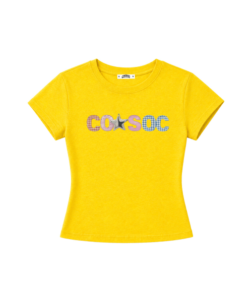 COSO(コソ)の「CCウーマンキャッチクロップTシャツ_4カラー(Tシャツ/カットソー・レディース・イエロー/ホワイト/ライトグレー/ミント・MEDIUM/SMALL)」の6枚目の写真
