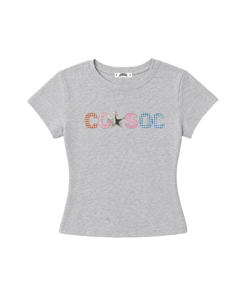COSO(コソ)の「CCウーマンキャッチクロップTシャツ_4カラー(Tシャツ/カットソー・レディース・イエロー/ホワイト/ライトグレー/ミント・MEDIUM/SMALL)」の8枚目の写真