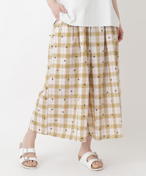 one'sterrace（ワンズテラス）の「ジャカードチェック 9分丈フレアパンツ（その他パンツ・レディース・ブラック系8/イエロー系8/ネイビー系5・02）」の3枚目の写真