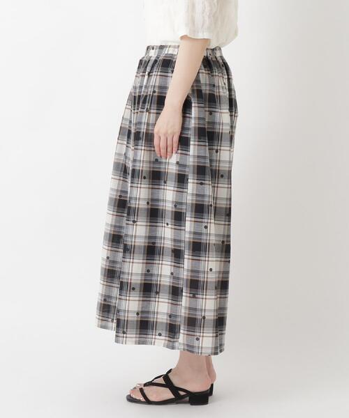 one'sterrace（ワンズテラス）の「ジャカードチェック 9分丈フレアパンツ（その他パンツ・レディース・ブラック系8/イエロー系8/ネイビー系5・02）」の10枚目の写真