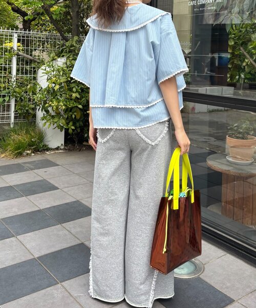 HELLO.SANFRANCISCO（ハローサンフランシスコ）の「【HELLO.SANFRANCISCO/ハローサンフランシスコ】レースウエストスウェットパンツ（スウェットパンツ・レディース・グレー/イエロー/ライトグレー・MEDIUM/SMALL）」の19枚目の写真