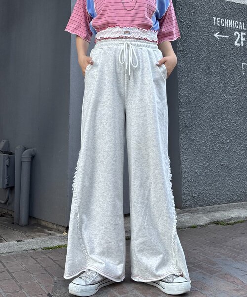 HELLO.SANFRANCISCO（ハローサンフランシスコ）の「【HELLO.SANFRANCISCO/ハローサンフランシスコ】レースウエストスウェットパンツ（スウェットパンツ・レディース・グレー/イエロー/ライトグレー・MEDIUM/SMALL）」の22枚目の写真