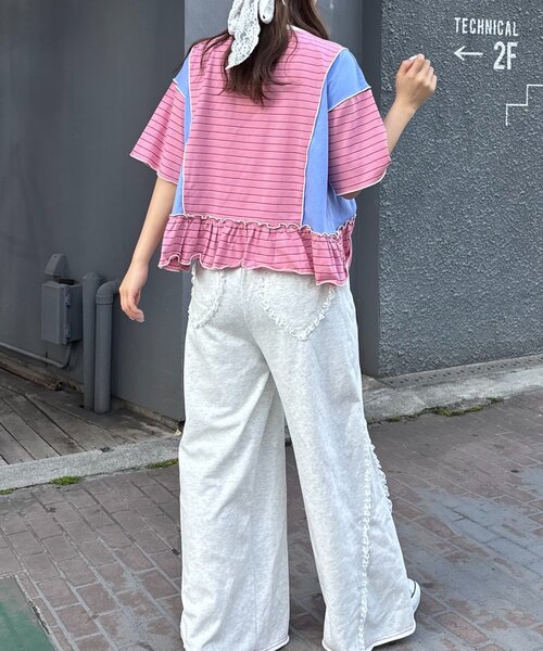 HELLO.SANFRANCISCO（ハローサンフランシスコ）の「【HELLO.SANFRANCISCO/ハローサンフランシスコ】レースウエストスウェットパンツ（スウェットパンツ・レディース・グレー/イエロー/ライトグレー・MEDIUM/SMALL）」の13枚目の写真