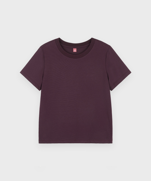 SINOON(シヌーン)の「Logo Basic T-Shirt (Plum)(Tシャツ/カットソー・レディース・バーガンディー・FREE)」の4枚目の写真