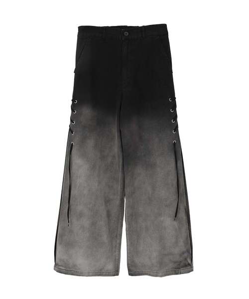 CONVERSE TOKYO(コンバーストウキョウ)の「FADE COLOR LACE-UP PANTS(デニムパンツ・レディース・ネイビー/ブラウン/ブラック・SMALL/MEDIUM)」の1枚目の写真