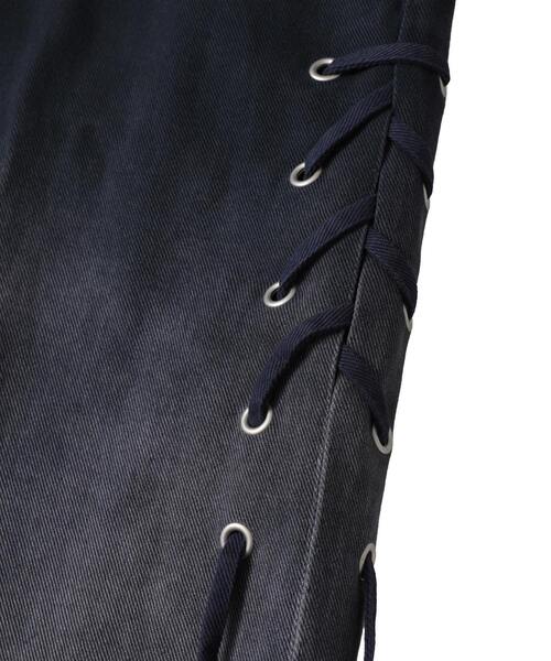 CONVERSE TOKYO(コンバーストウキョウ)の「FADE COLOR LACE-UP PANTS(デニムパンツ・レディース・ネイビー/ブラウン/ブラック・SMALL/MEDIUM)」の6枚目の写真