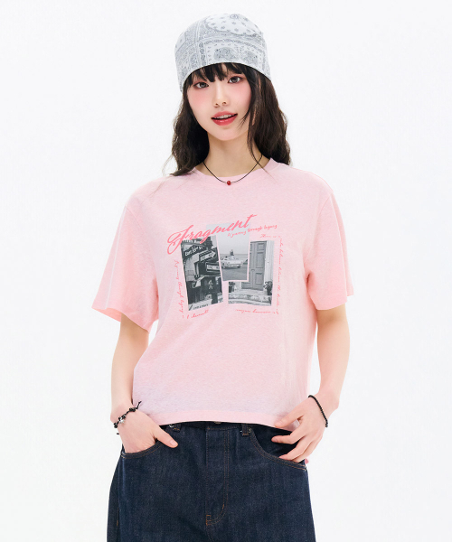 CHASECULT(チェイスカルト)の「レディーススラブプリント半袖Tシャツ-FCRG5871E0P(Tシャツ/カットソー・レディース・ピンク・85/90)」の2枚目の写真