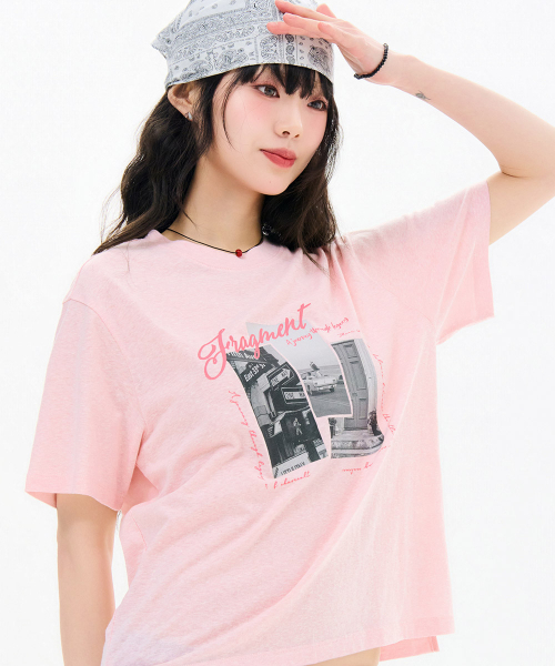 CHASECULT(チェイスカルト)の「レディーススラブプリント半袖Tシャツ-FCRG5871E0P(Tシャツ/カットソー・レディース・ピンク・85/90)」の5枚目の写真