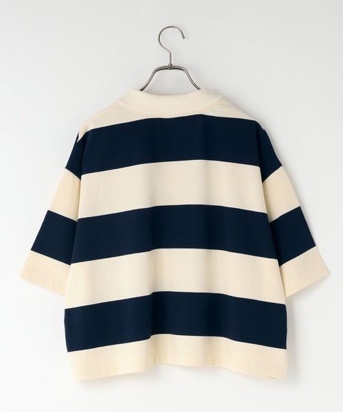 LOWRYS FARM（ローリーズファーム）の「ラガーＴＥＥ 804463（Tシャツ/カットソー・レディース・ブラウン/ネイビー・FREE）」の4枚目の写真